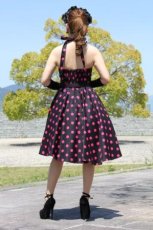 画像2: 黒×ピンク水玉　S・XL ５０’ｓサーキュラーワンピース☆オールディーズ衣装♪ (2)