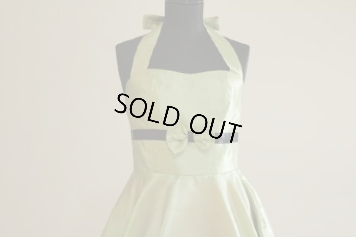 画像6: オリーブグリーンMサイズのみ♪　サテンサーキュラーワンピース☆オールディーズ衣装♪ (6)