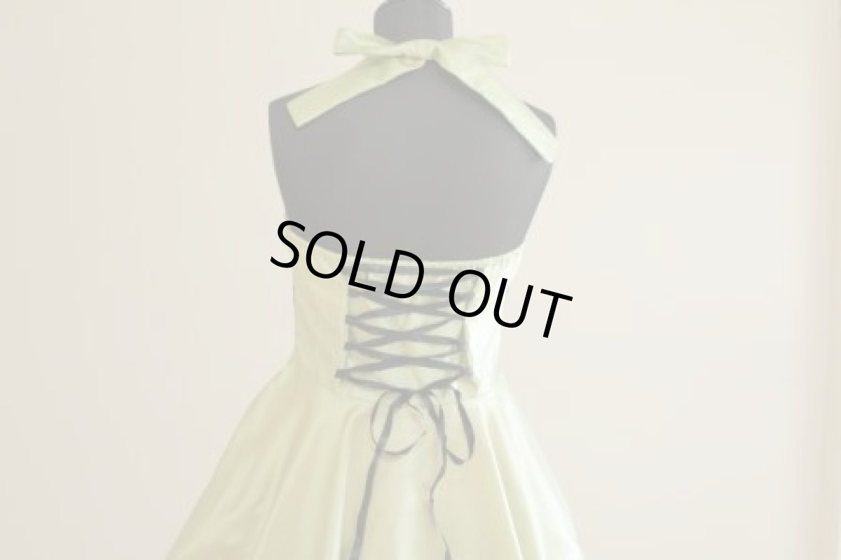 画像5: オリーブグリーンMサイズのみ♪　サテンサーキュラーワンピース☆オールディーズ衣装♪ (5)