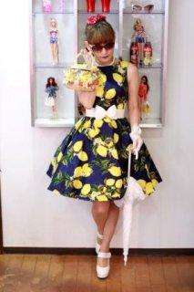No.203サーキュラーワンピース☆50sスタイル☆アトミック柄