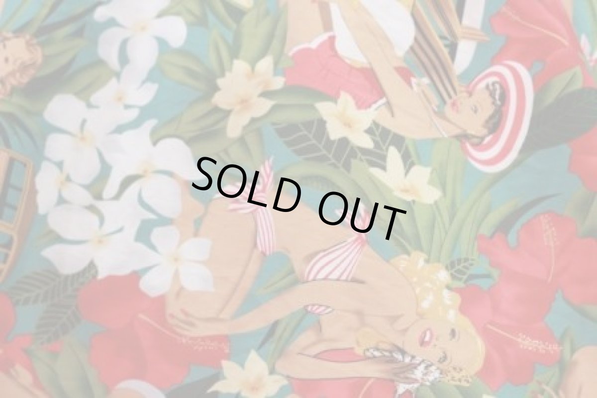 画像7: ピンナップガール柄ベルト付き５０’ｓサーキュラーワンピース☆XLサイズのみ♪オールディーズ衣装♪ (7)