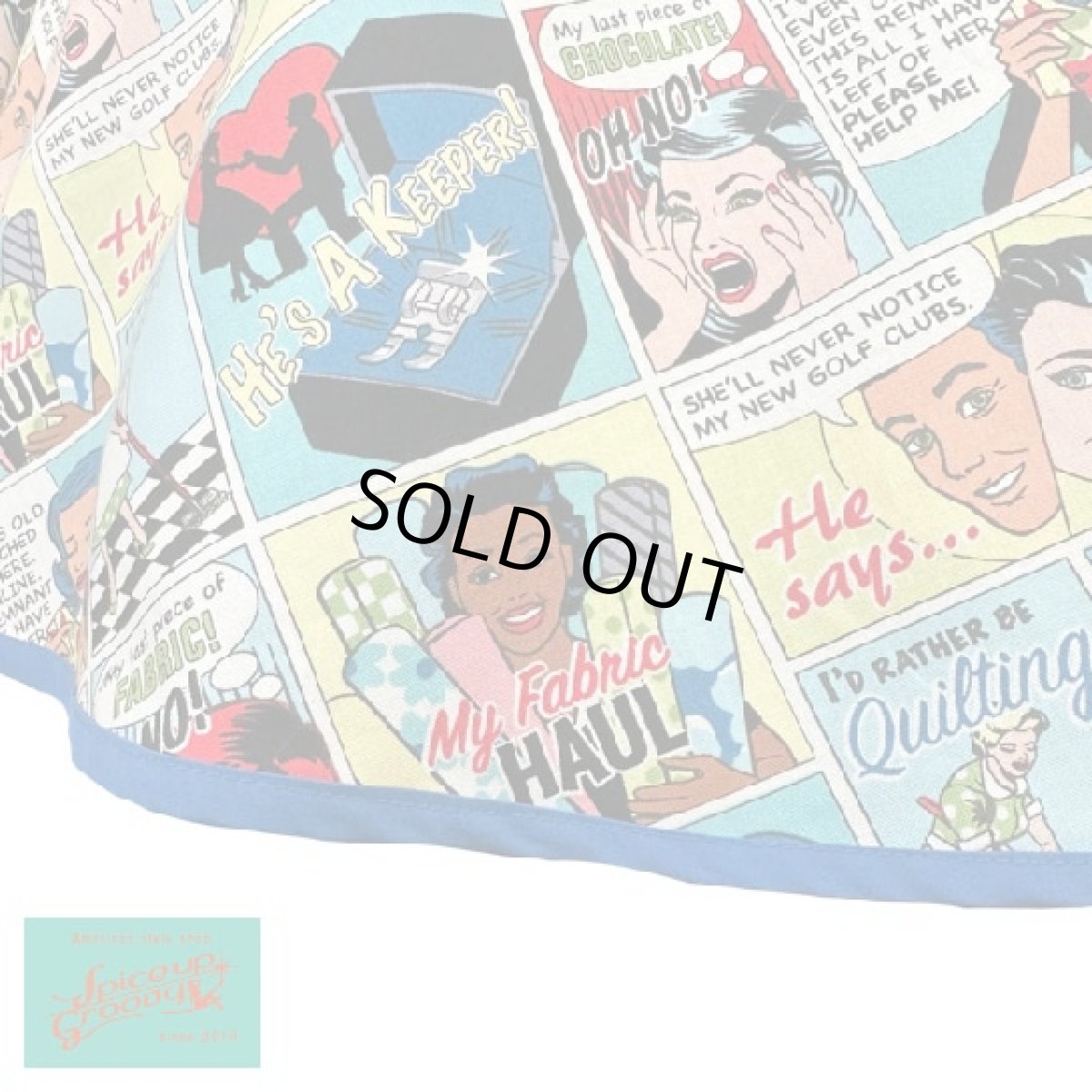 画像5: SpiceUp★Groovy×mut_s2コラボ！アメコミ柄サーキュラースカート☆共布ヘアリボン付き！ロイヤルブルー　全３色 (5)