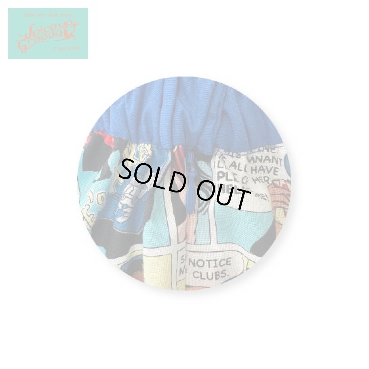 画像6: SpiceUp★Groovy×mut_s2コラボ！アメコミ柄サーキュラースカート☆共布ヘアリボン付き！ロイヤルブルー　全３色 (6)