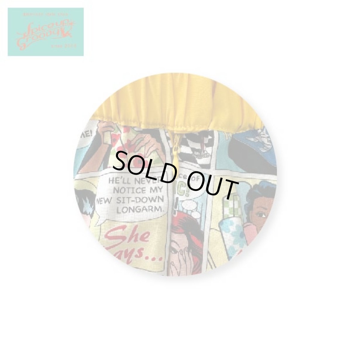 画像6: SpiceUp★Groovy×mut_s2コラボ！アメコミ柄サーキュラースカート☆共布ヘアリボン付き！イエロー　全３色 (6)