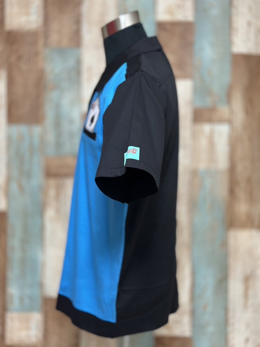 画像3: トランプワッペン メンズオープンシャツ ブルー×ブラック　ＸＬ (3)