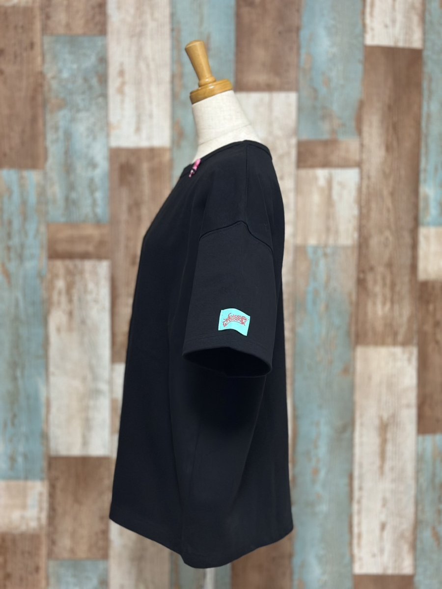 画像4: 【SpiceUp✶Groovy】BIGシルエットTシャツ‐ワンポイントフラミンゴ‐【ブラック】 (4)