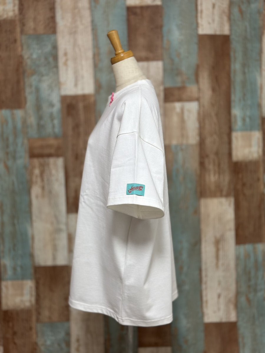 画像4: 【SpiceUp✶Groovy】BIGシルエットTシャツ‐ワンポイントフラミンゴ‐【ホワイト】 (4)