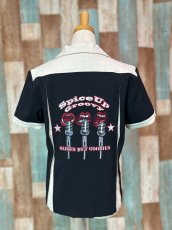 画像5: 【SpiceUp✶Groovy】レディースボーリングシャツ　マイクトリオ　ブラック×アイボリー (5)