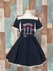 画像1: 無地4色展開　ブラック×アイボリーサーキュラースカート！共布ヘアリボン付き (1)