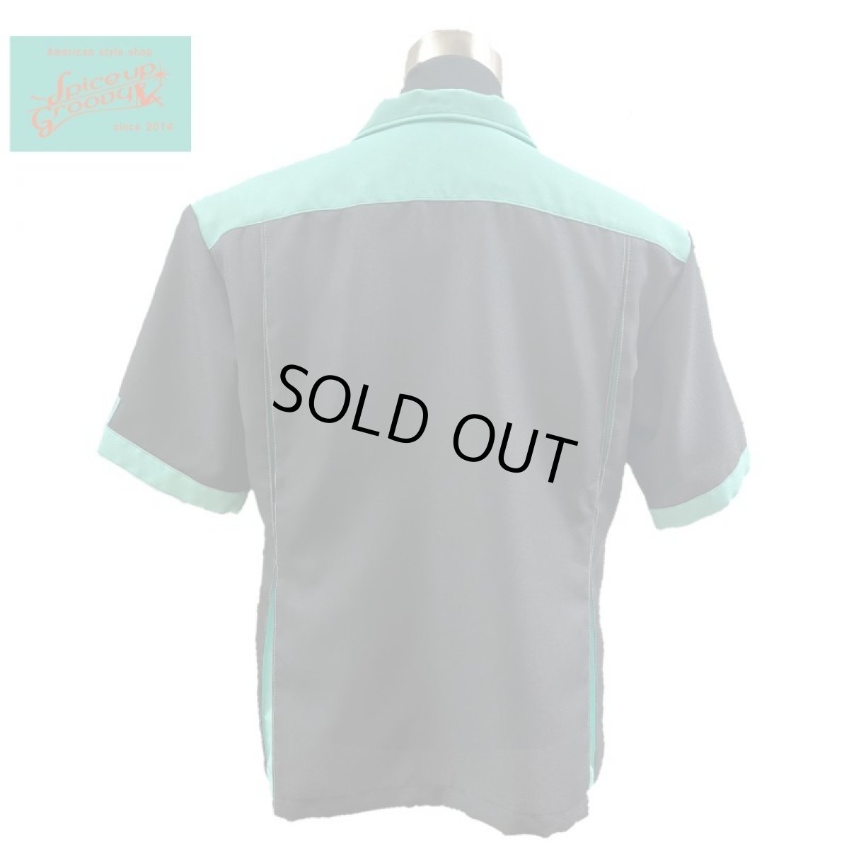 画像3: SpiceUp★Groovy メンズ ボーリングシャツ ブラック×ペパーミントグリーン 共布マスク付き (3)