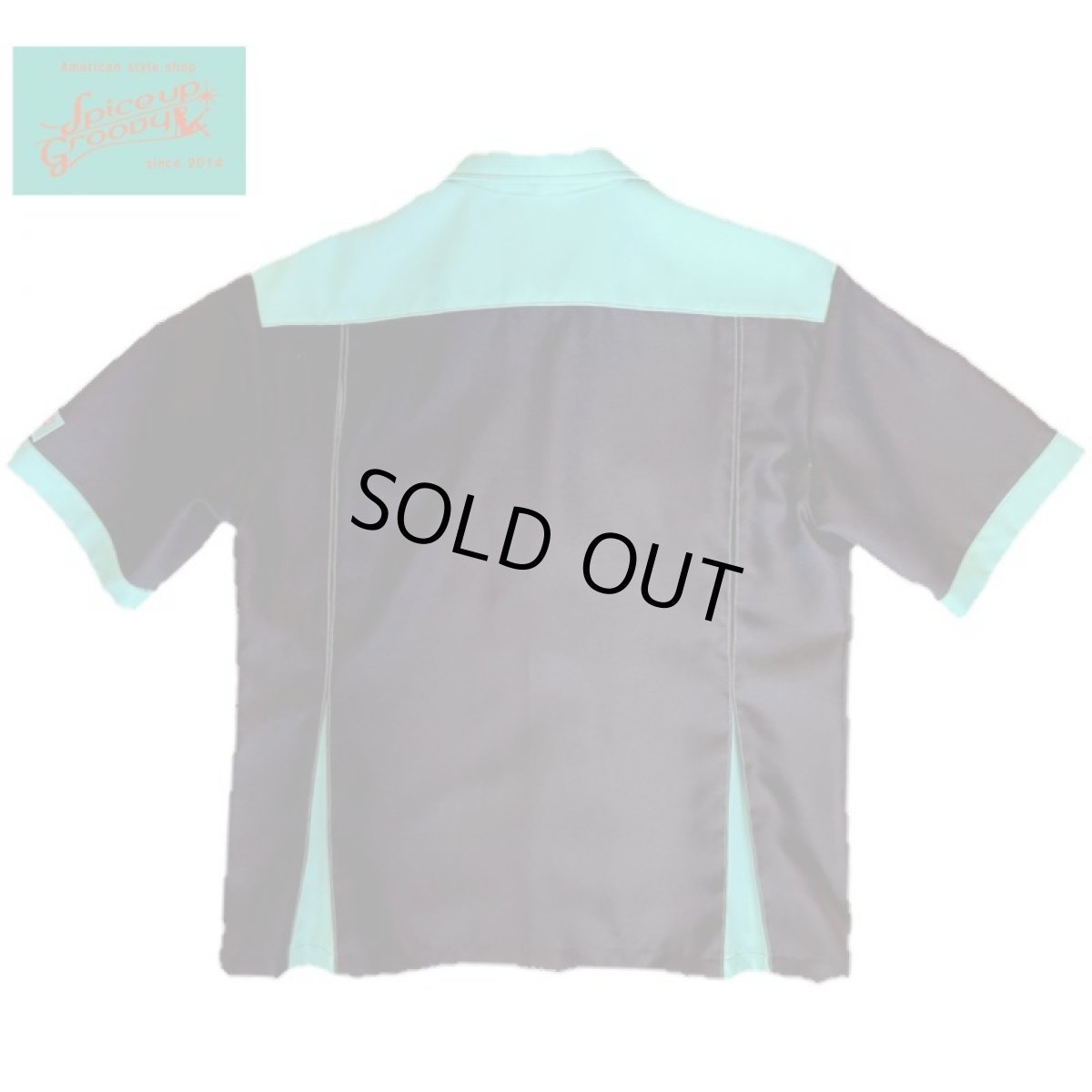 画像5: SpiceUp★Groovy メンズ ボーリングシャツ ブラック×ペパーミントグリーン 共布マスク付き (5)