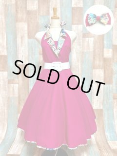 サーキュラーワンピース　M SALE!ギンガムチェックフレアーワンピース/ベルト/Aライン