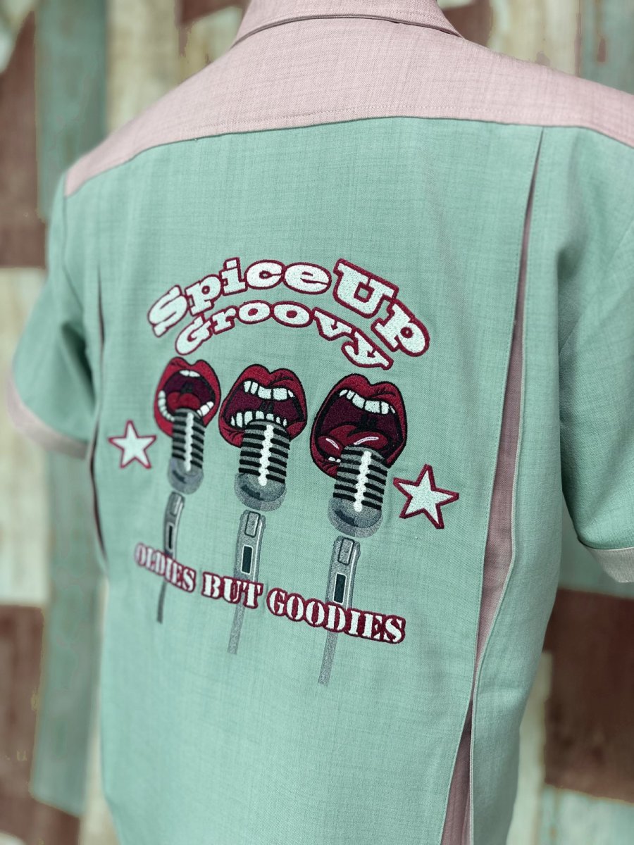 画像7: 【SpiceUp✶Groovy】メンズボーリングシャツ　マイクトリオ　レトログリーン (7)