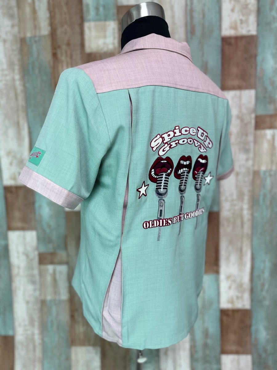 画像5: 【SpiceUp✶Groovy】メンズボーリングシャツ　マイクトリオ　レトログリーン (5)