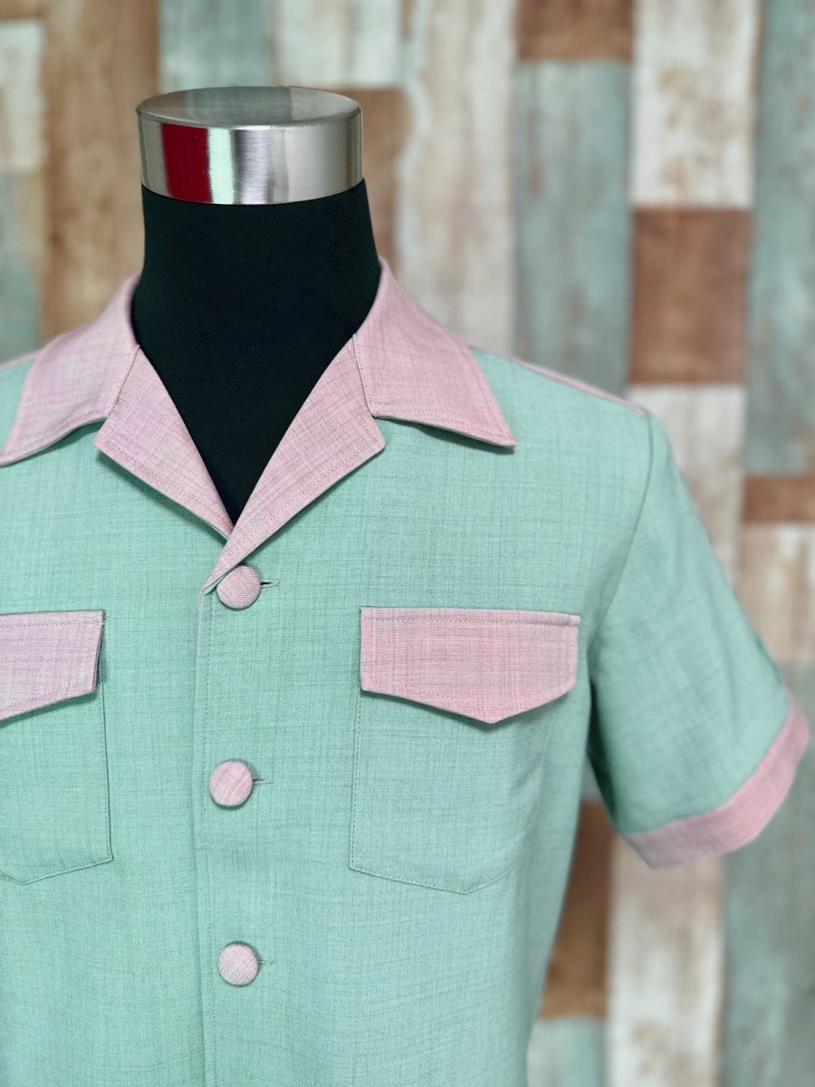 画像3: 【SpiceUp✶Groovy】メンズボーリングシャツ　マイクトリオ　レトログリーン (3)