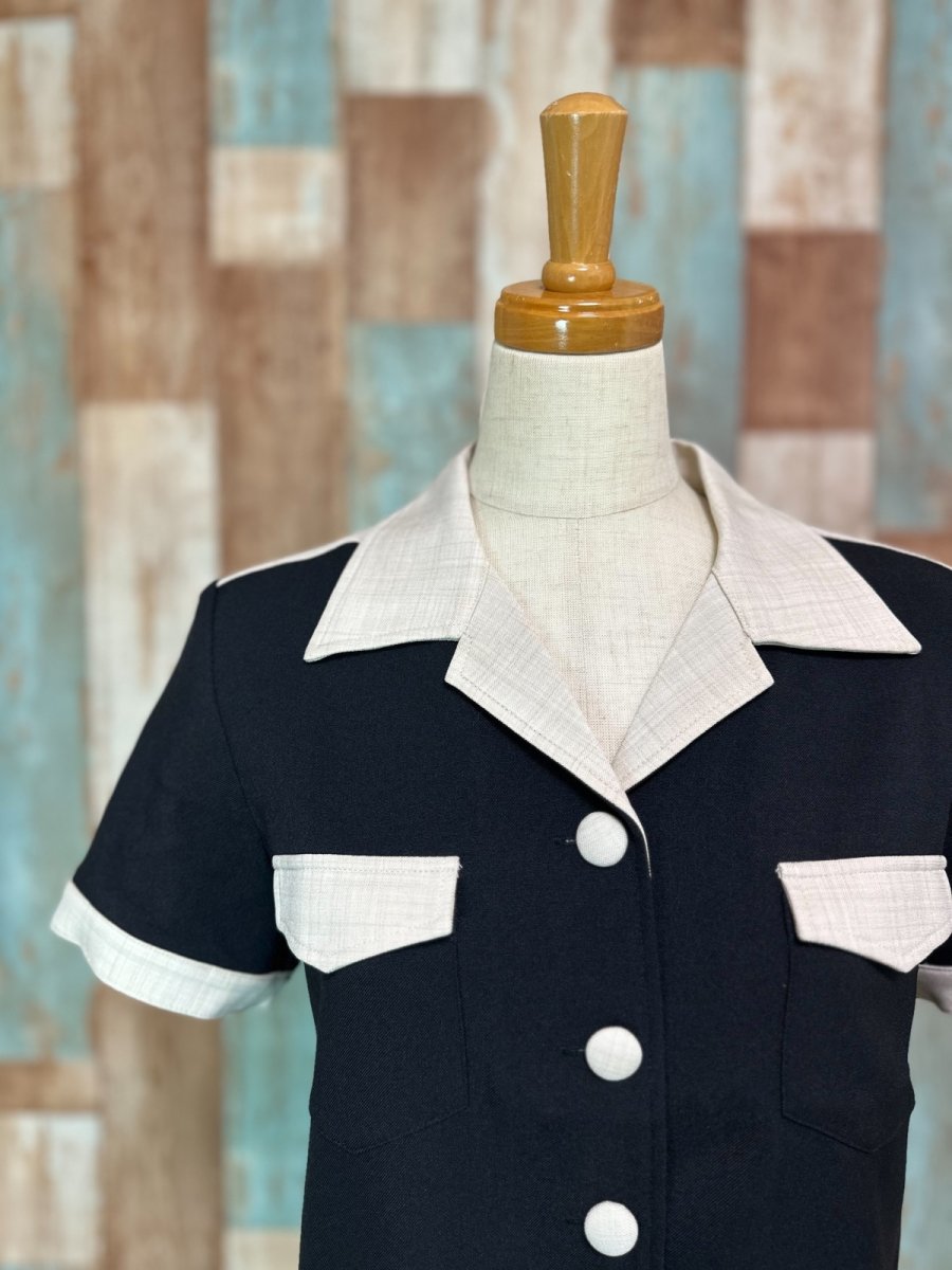 画像3: 【SpiceUp✶Groovy】レディースボーリングシャツ　マイクトリオ　ブラック×アイボリー (3)