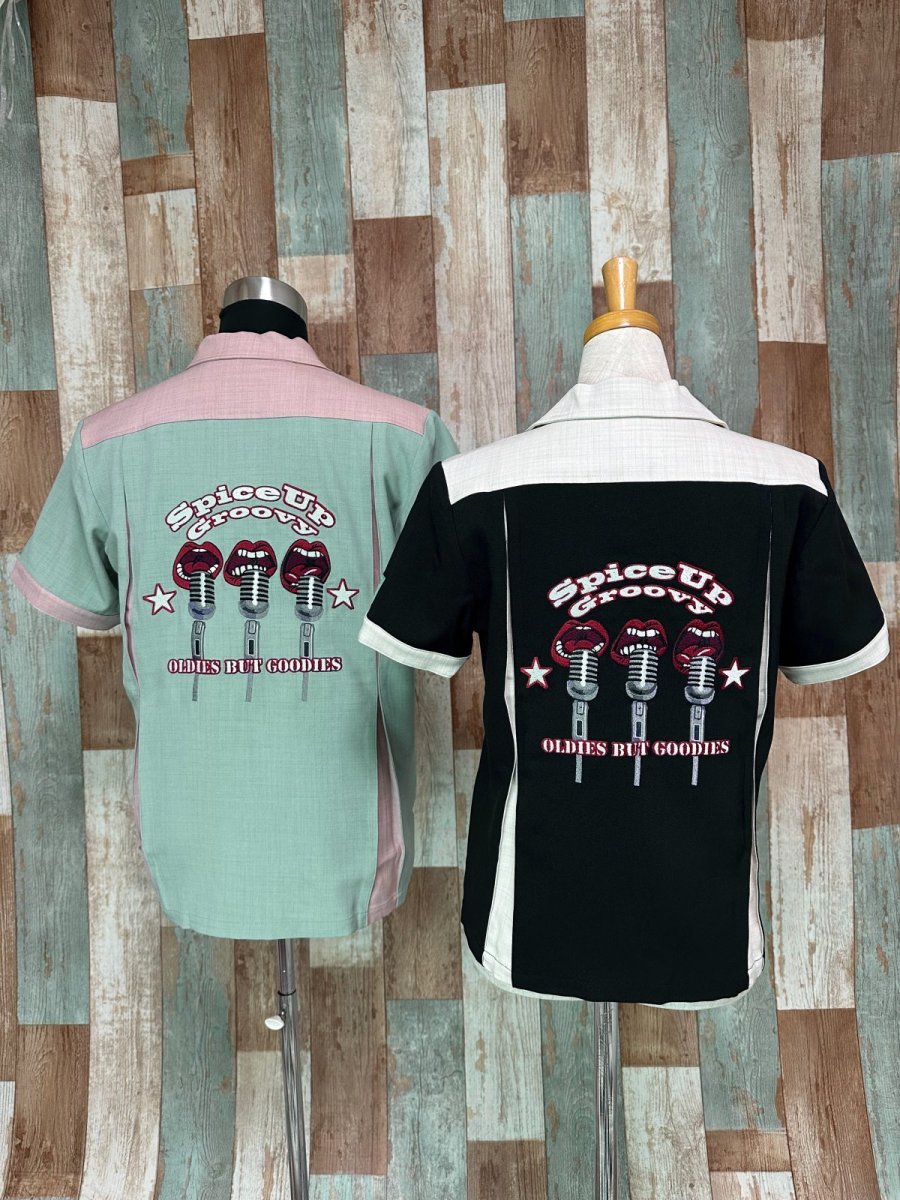 画像10: 【SpiceUp✶Groovy】メンズボーリングシャツ　マイクトリオ　レトログリーン (10)